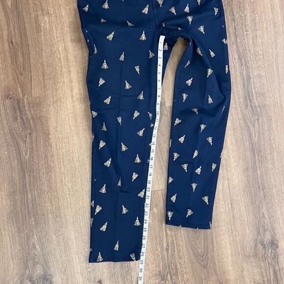 Chico's Navy So Slimming Gold Tassel Girlfriend Ankle Pants Sz 8 - Picture 7 of 13